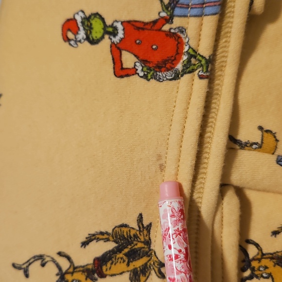 AMERICAN EAGLE Lounge Set Fleece Cropped Sweatshirt + Pants Grinch Print PJ XS - Picture 9 of 9